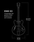 ENKI X3- 3 Electric/2 Acoustic Guitar Case